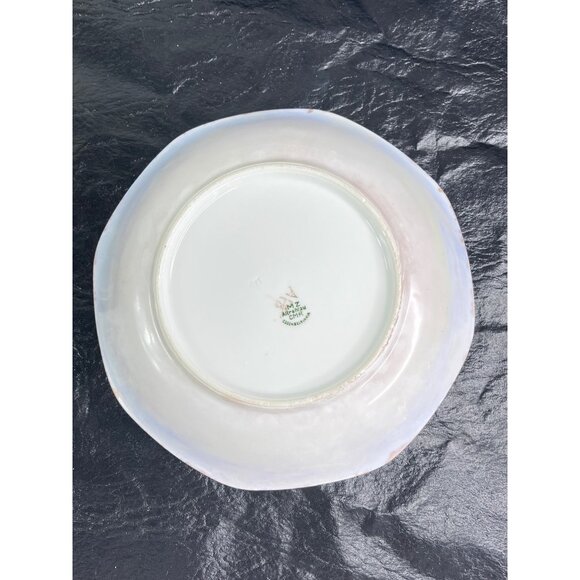 MZ Altrohlau Hand-Painted Porcelain Octagonal Dish With Pink Floral Motif 8" Vtg - Picture 4 of 7